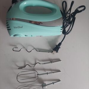 VonShef  Blue Hand Whisk Mixer  5-Speed Blue